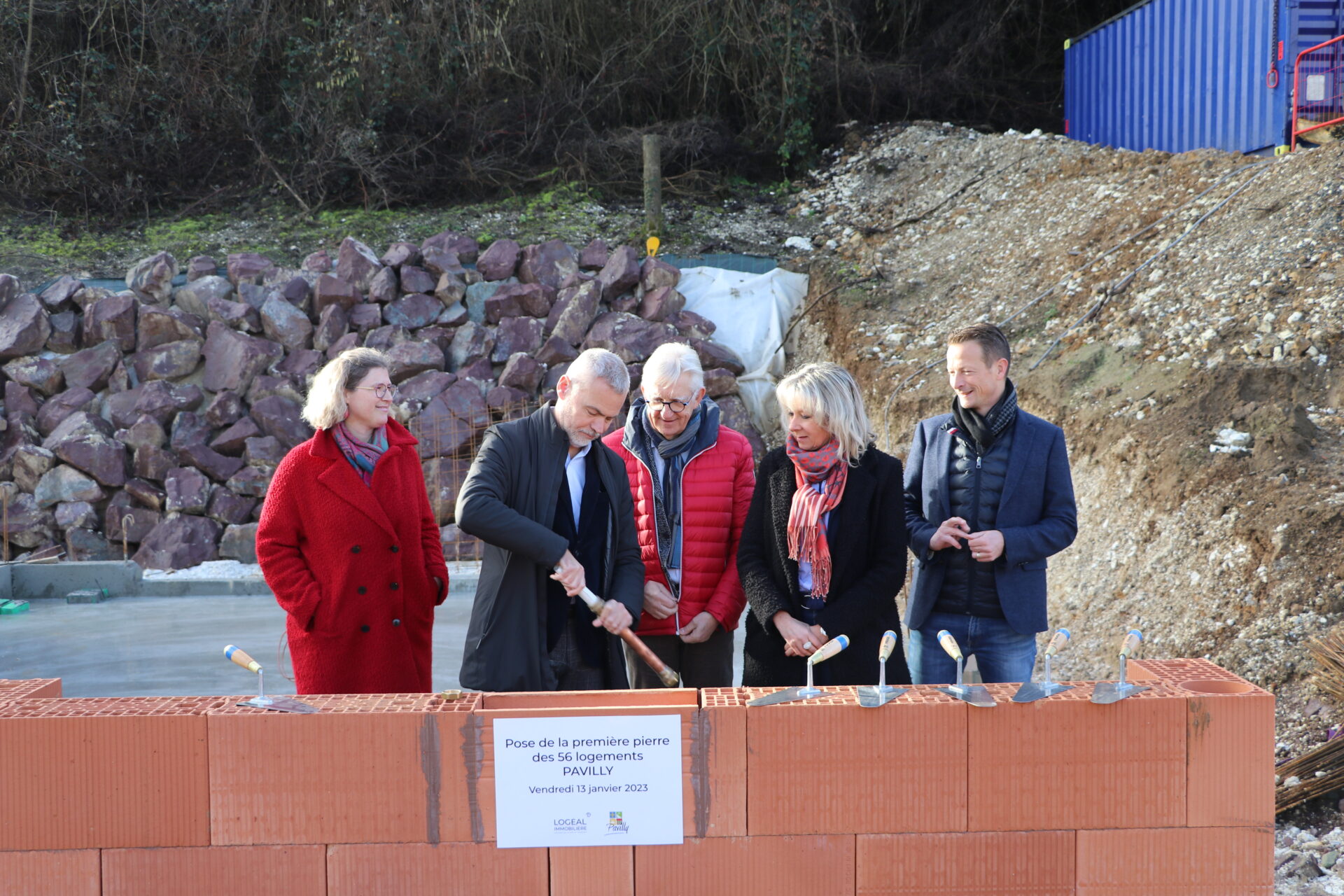 Pose première pierre Pavilly 56 logements